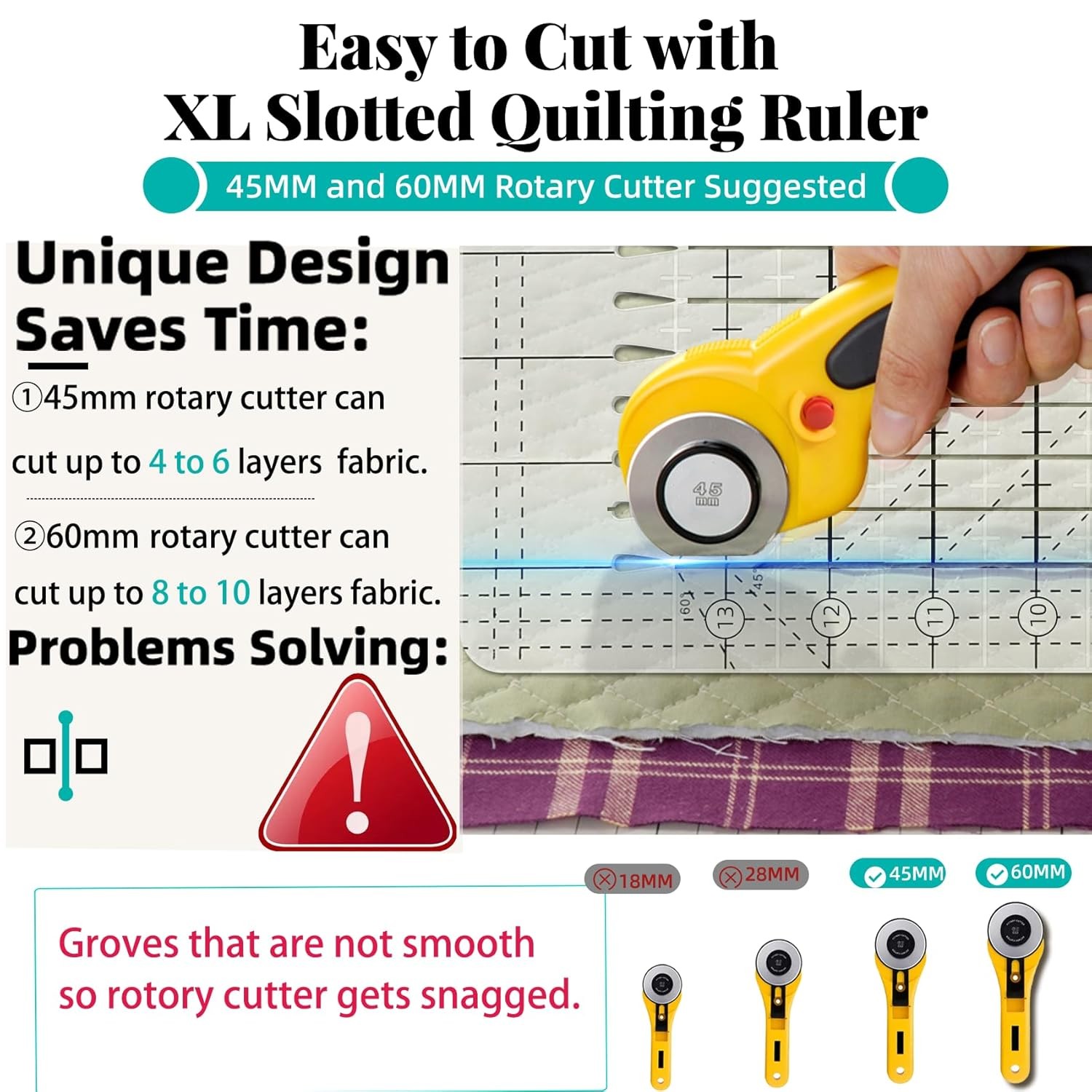 Upgrade Clear 17-3/4 “x 22” Extra Large Slotted Quilting Ruler Long Arm SewingXL