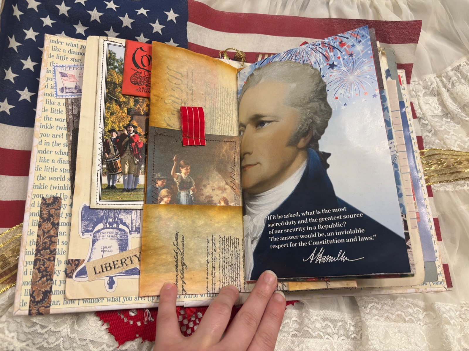 4th of July 🇺🇸 Patriotic America 250 YEARS! Junk Journal handcrafted