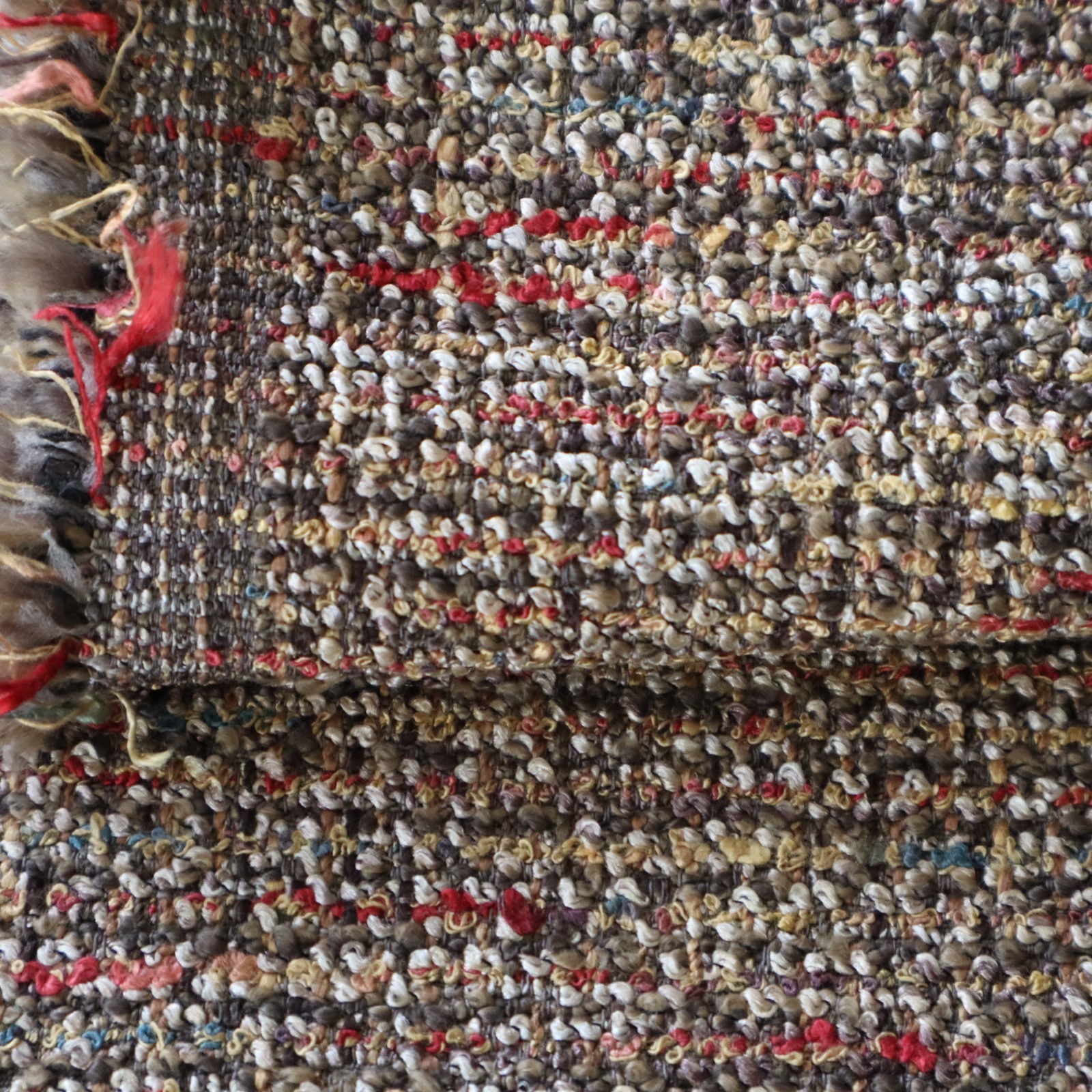 MCM Designtex? Upholstery Fabric Boucle Earthy Brown, Red, Blue 7.5 yds
