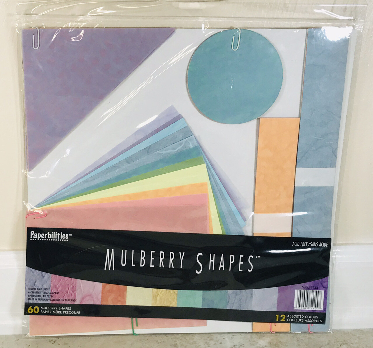 Paperbilities 60 MULBERRY 12 SOLID COLOR ASSORTED SHAPES SCRAPBOOKING CRAFT SET