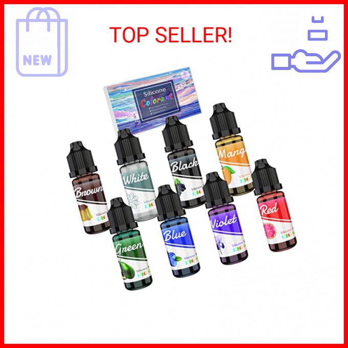 Silicone Rubber Pigment – 8 Colors Liquid Silicone Coloring Dye for Silicone Mol