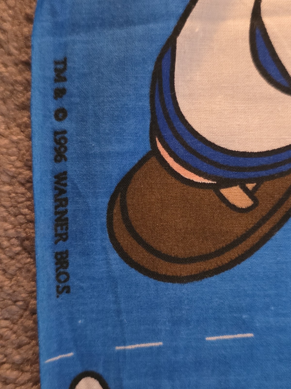 Rare 1996 Warner Bros Space Jam Fabric 3 Uncut Panels Jordan Bugs Taz Crafting