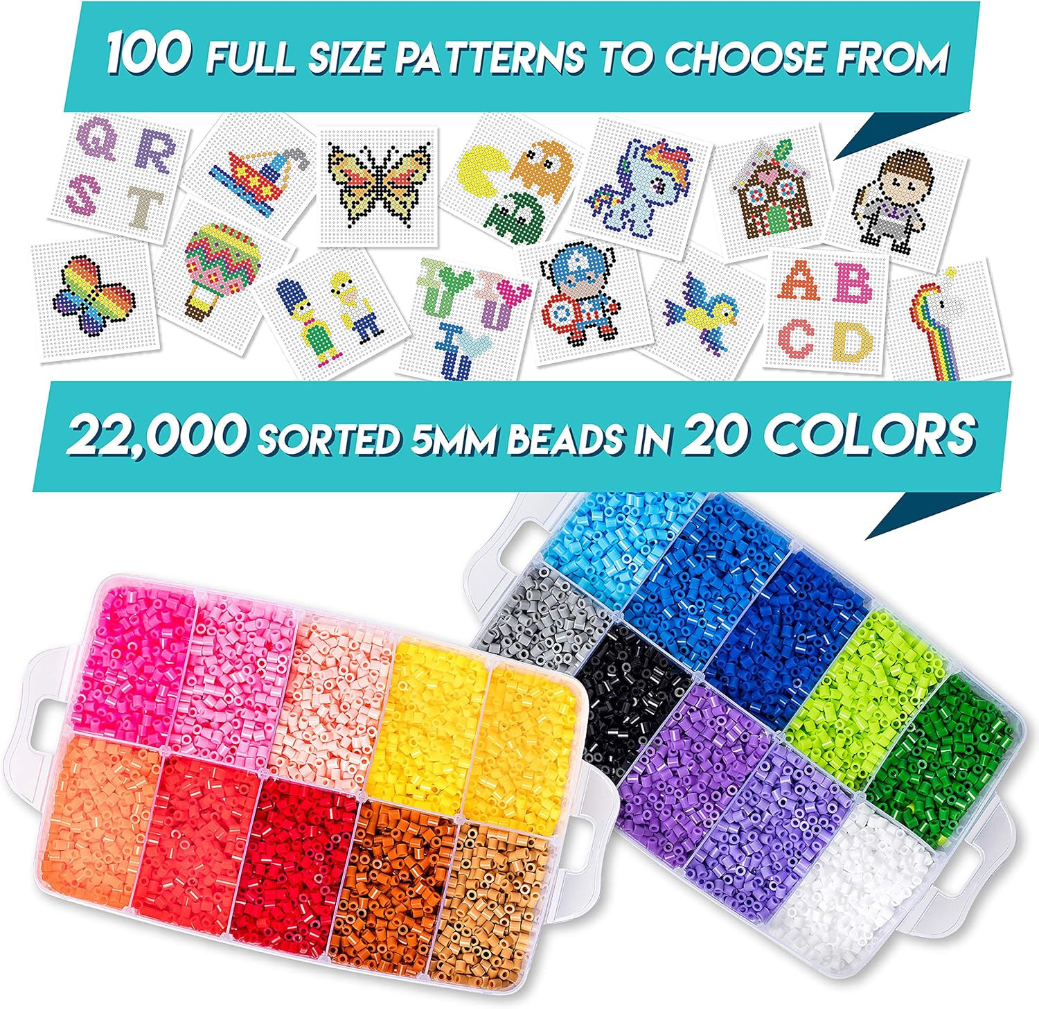 XXL Fuse Beads Kit, Melty Melting Beads for Kids Crafts | Iron for Kids Kit – Fu