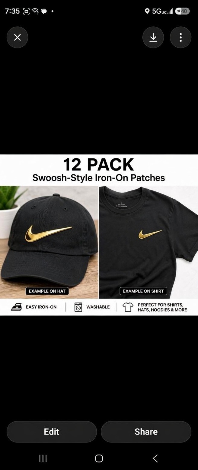 Athletic Style Swoosh Iron-On Heat Transfer Vinyl Patches 2×1 Inch DIY Apparel