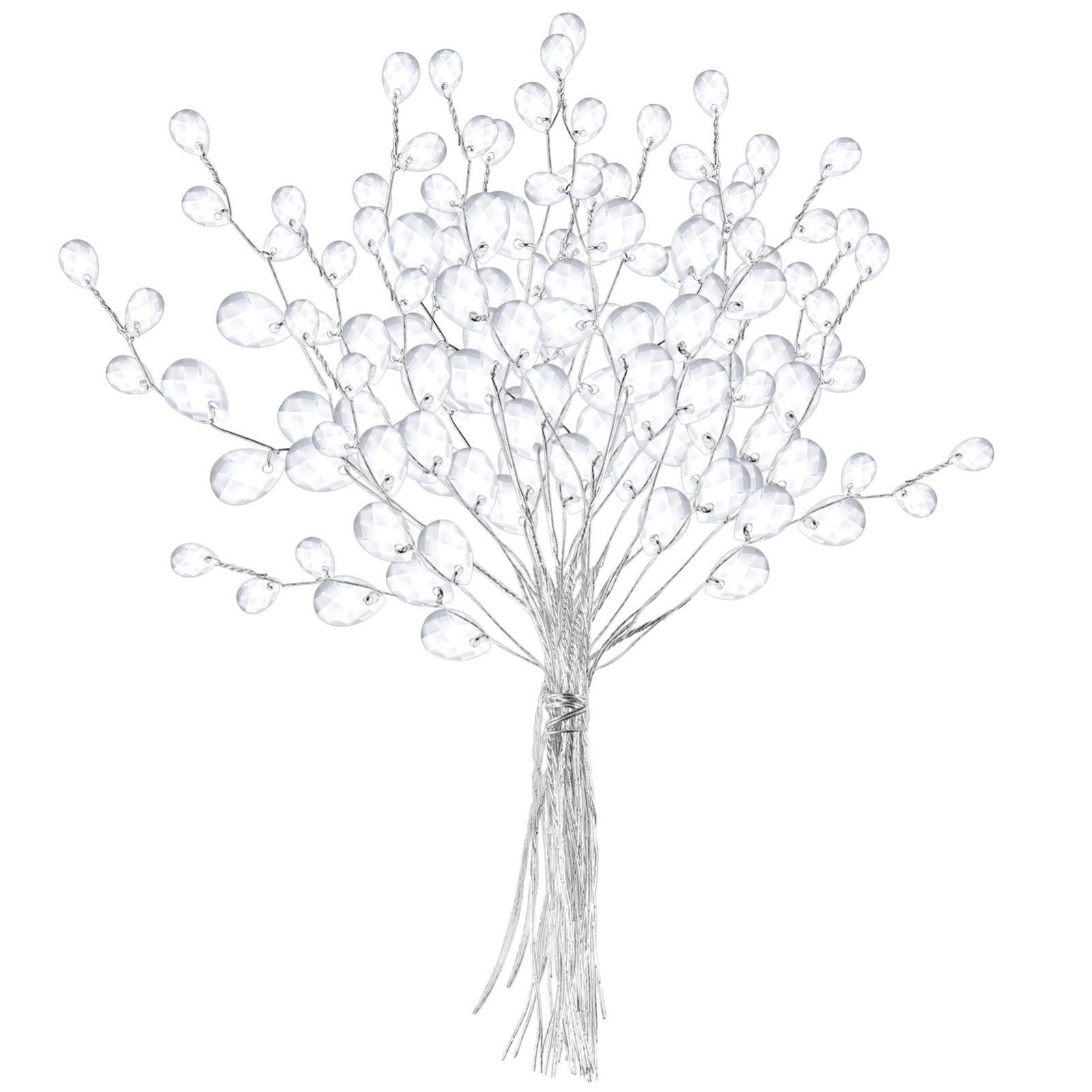 Artificial Acrylic Bead Bouquets Crystal Bud Branches Wedding Craft 50 PCS