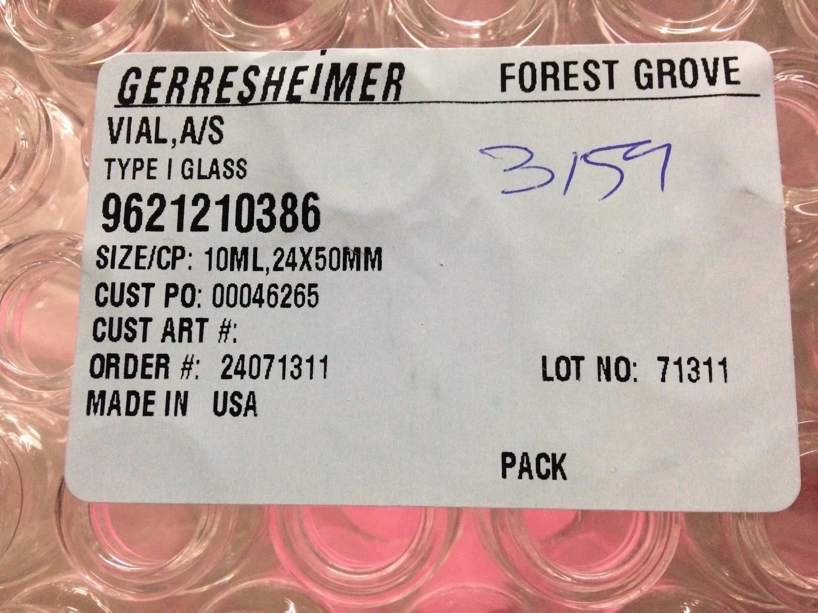 20 Gerreshemeier Vials Rubber Cap Lid 10ml 24 x 50 mm Crafting Glass Bottle