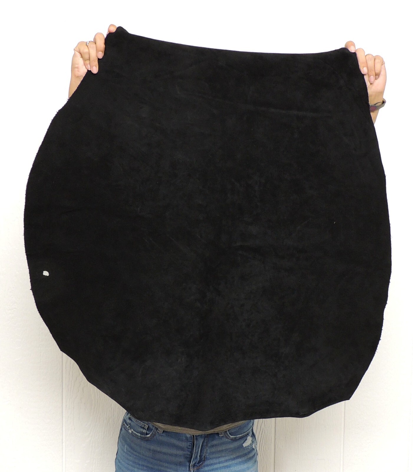 3-4 oz. BLACK Suede Leather Hide for Native American Crafts Cosplay LARP SCA