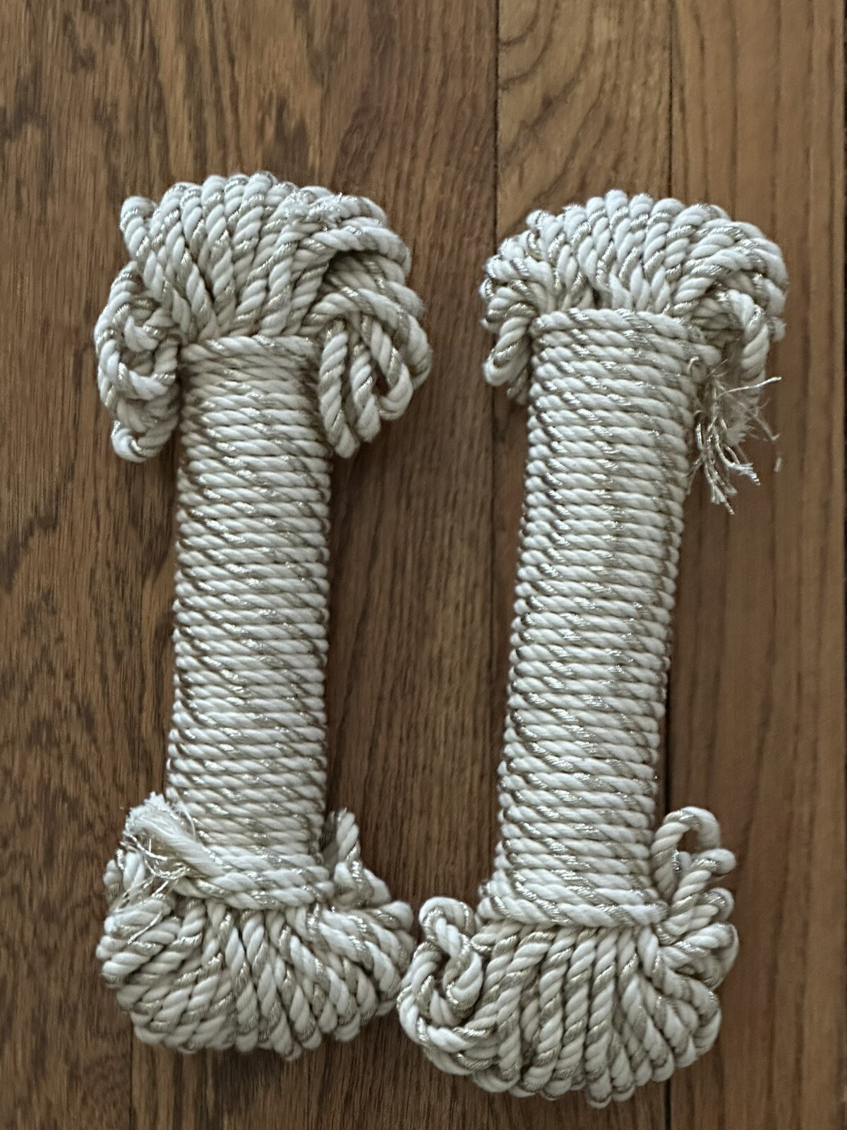 Macrame Cord Lot of Two 5mm Cotton Rope Bundle Metallic Gold Natural Modern MCM