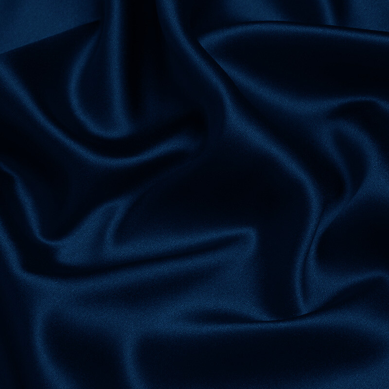Dark Blue 100% Pure Mulberry Silk Fabric by the Yard