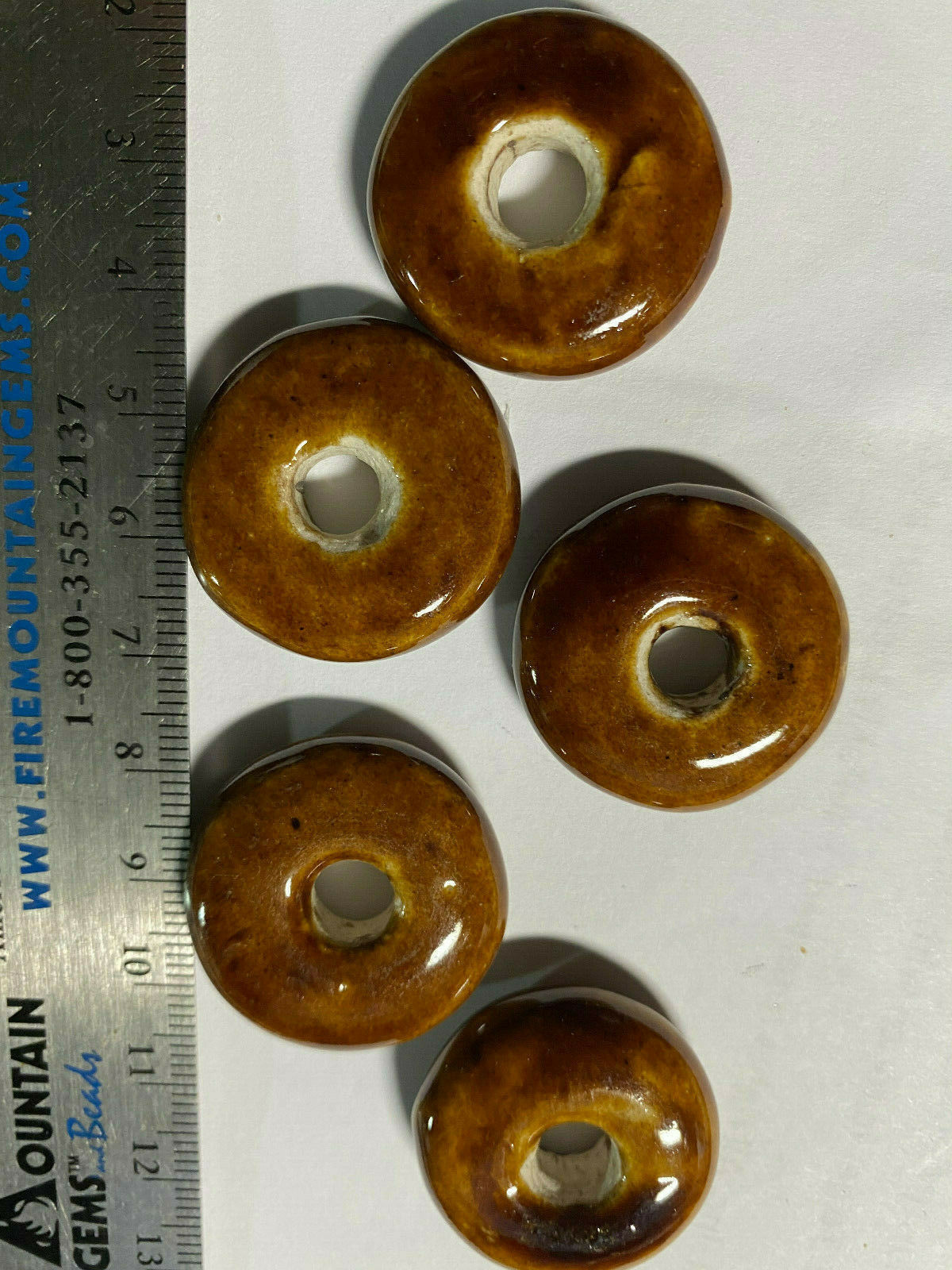 Brown Gold Porcelain Ceramic Beads