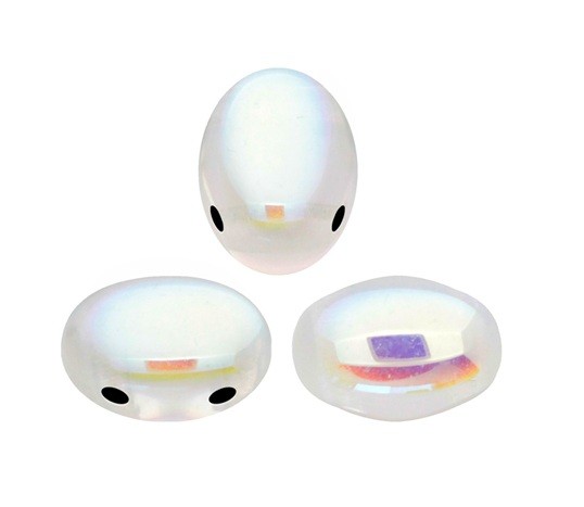 Samos® par Puca® (20 beads) 2-Hole 7x5mm Oval – Crystal AB