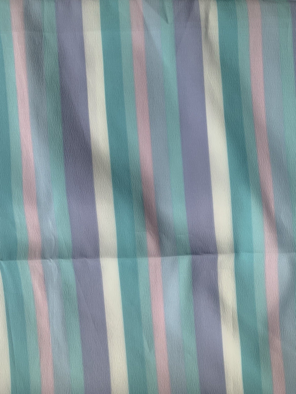 1.5 Yards Pastel Stripes Polyester ? Fabric 40” X 58” Striped Pink Purple Blue