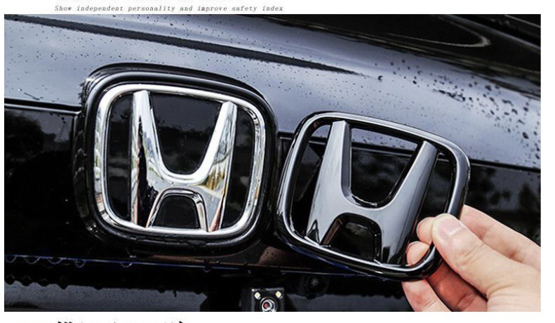 For HOND-A Civi-c 3PCS Glossy Black Front Griile Emblem Re 2022-2025