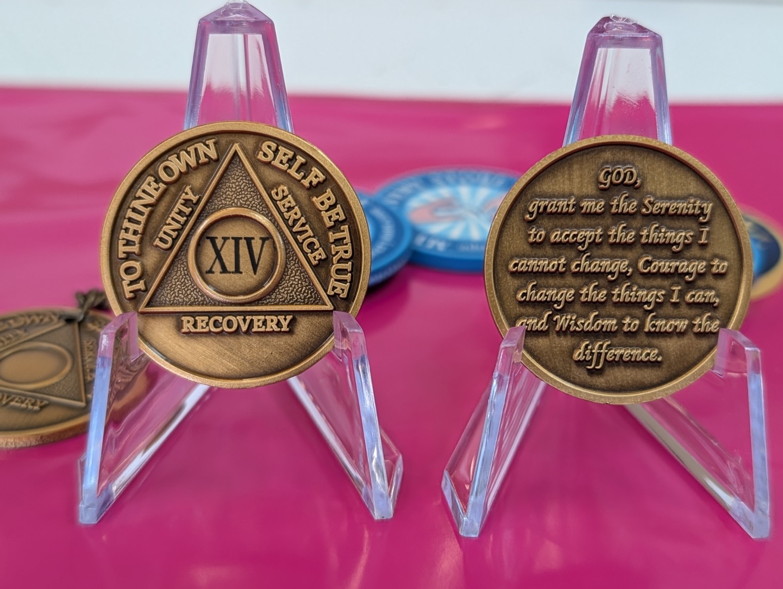 Bronze AA Medallion Sobriety Chip Year 1-60
