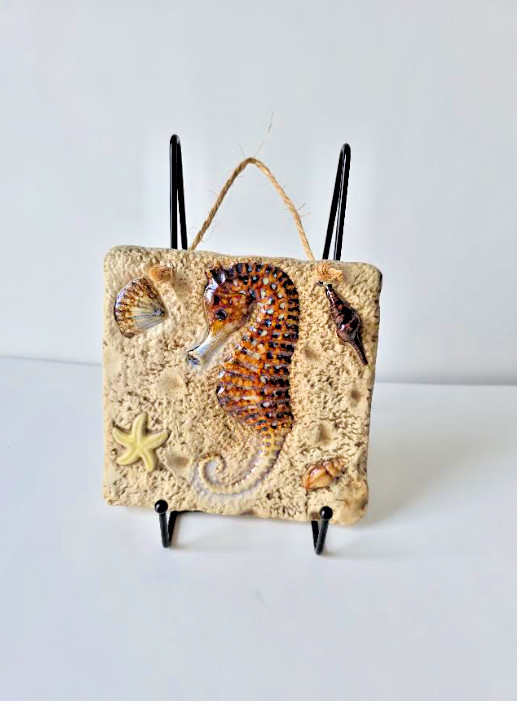 Nautical ceramic Wall Decor hand made. Sea horse, Light house ,Bulgaria.