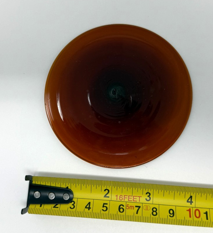 4″ Hand Spun Rondel – Dark Amber – for stained glass