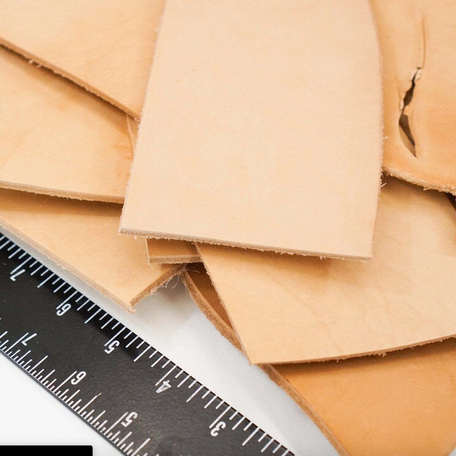 2LB Vegetable Tan Tooling Cowhide Leather Scraps 6-10 oz. Thickness Pieces