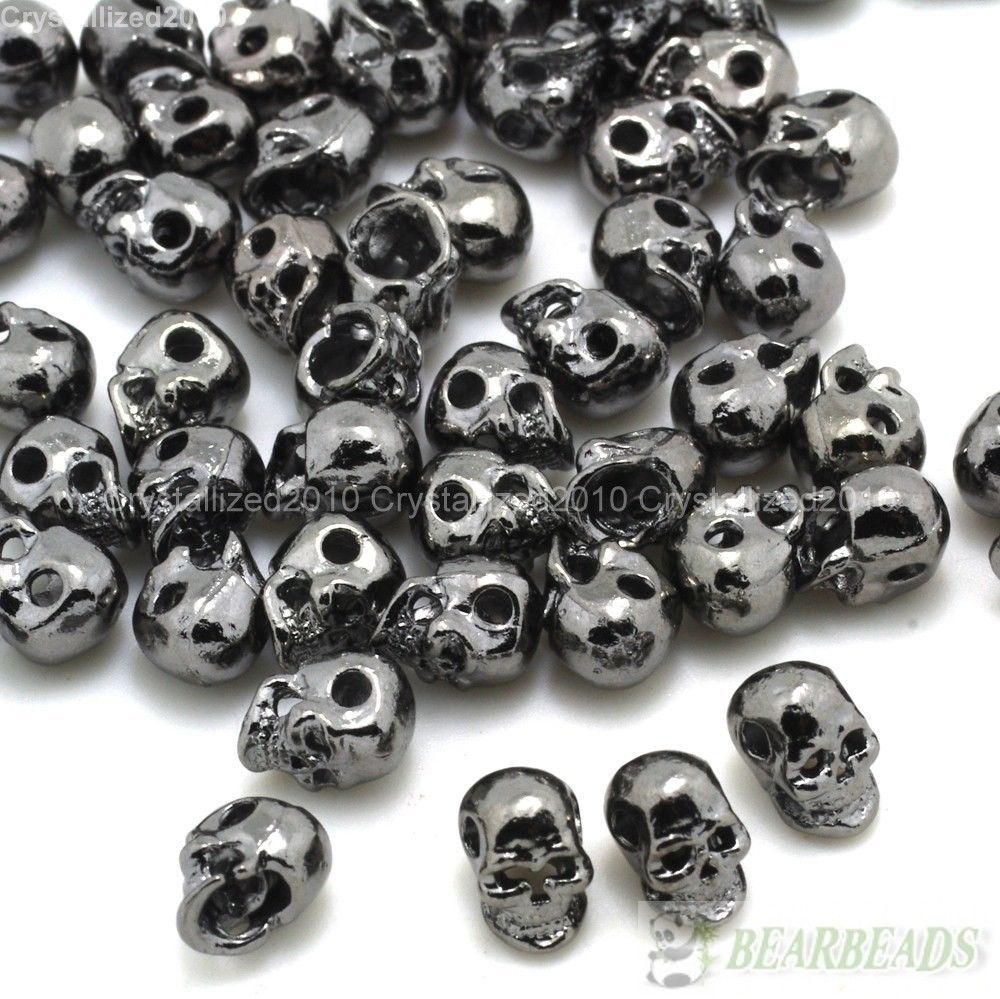Side Drilled Metal Skull Bracelet Necklace Earring Connector Charm Spacer Beads