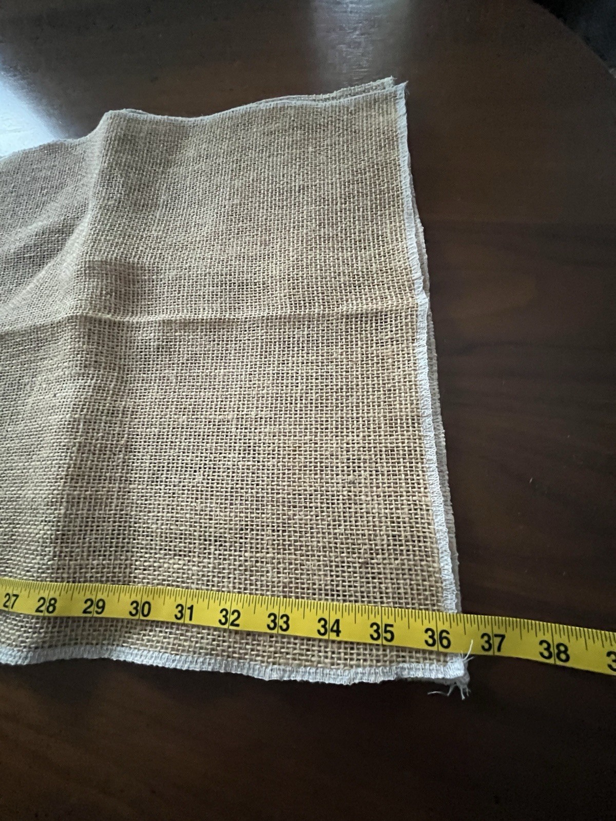 Beige Solid/Plain Jute Burlap Fabric Piece Cut, Approx. 72 in x 18 in