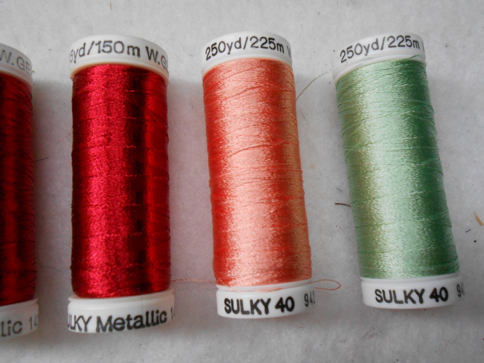 Set of 6 Assorted Sulky 40 Sliver Metallic Thread Multi-Color 165 & 250 yds