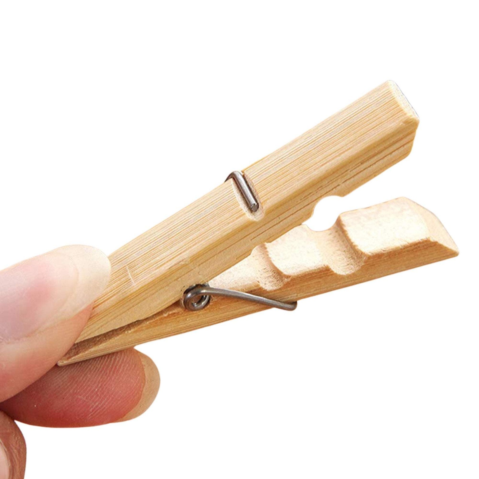 Eco-Friendly Strong Grip Bamboo Clothespins: 24 Pack