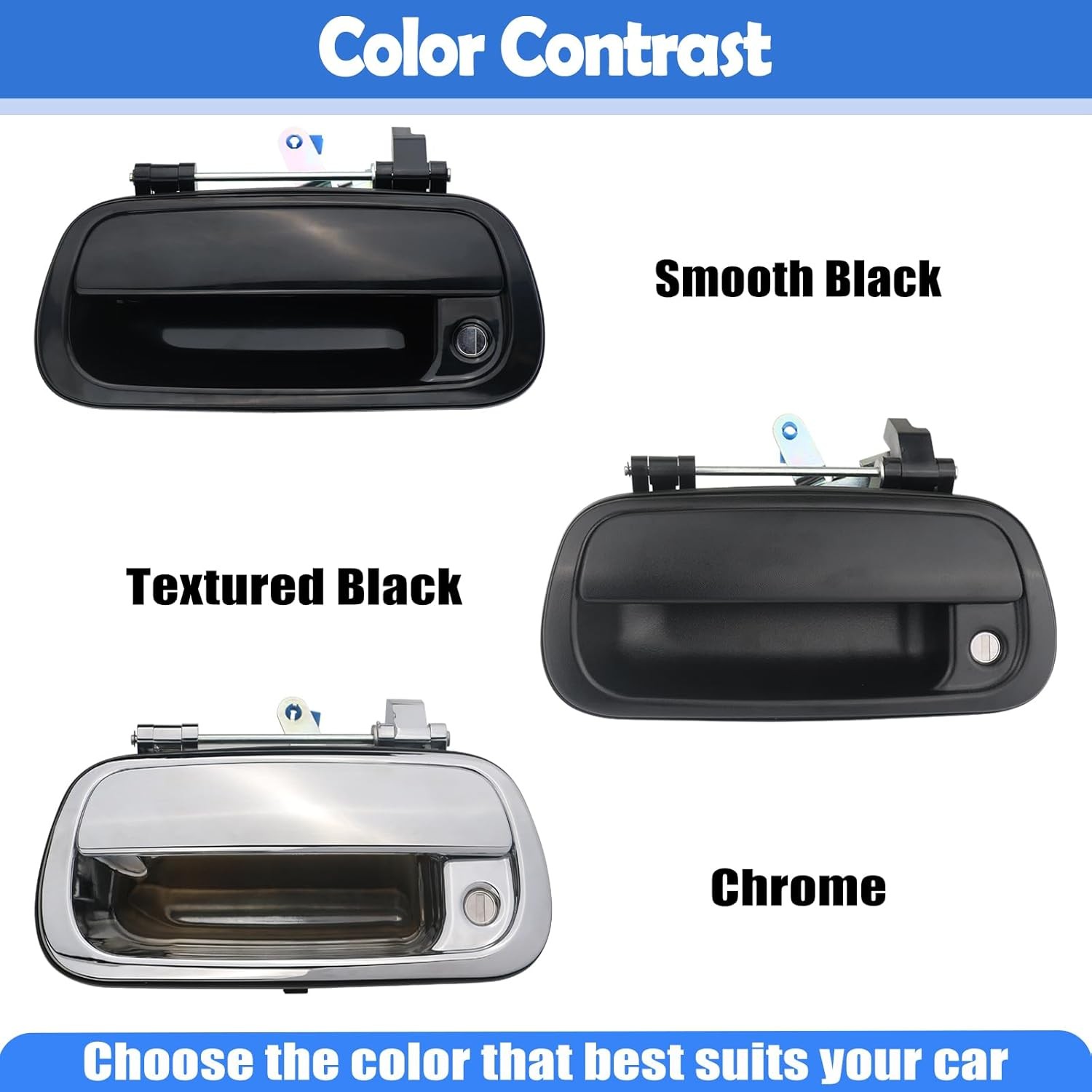 Exterior Tailgate Handle with Key Lock Cylinder Compatible with 2000-2006 Toyota