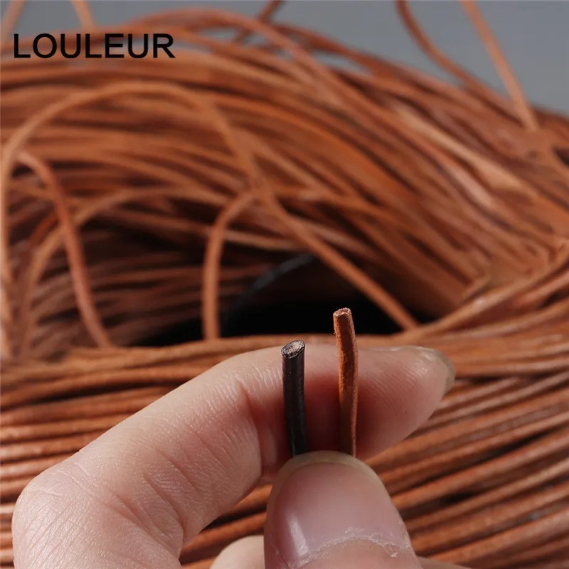 Round Genuine Leather Cord for DIY Jewelry Necklace / Bracelet Making String