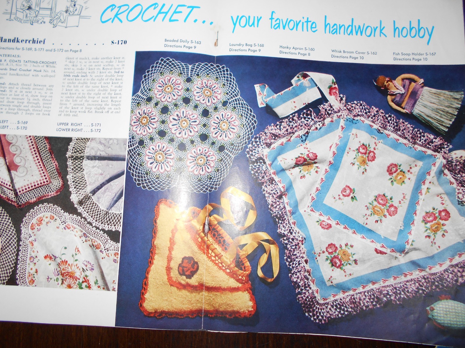 Vintage 6 Crochet Pattern Books for Gifts Bazaar, Star 80-89, Lily 51, Clark 279