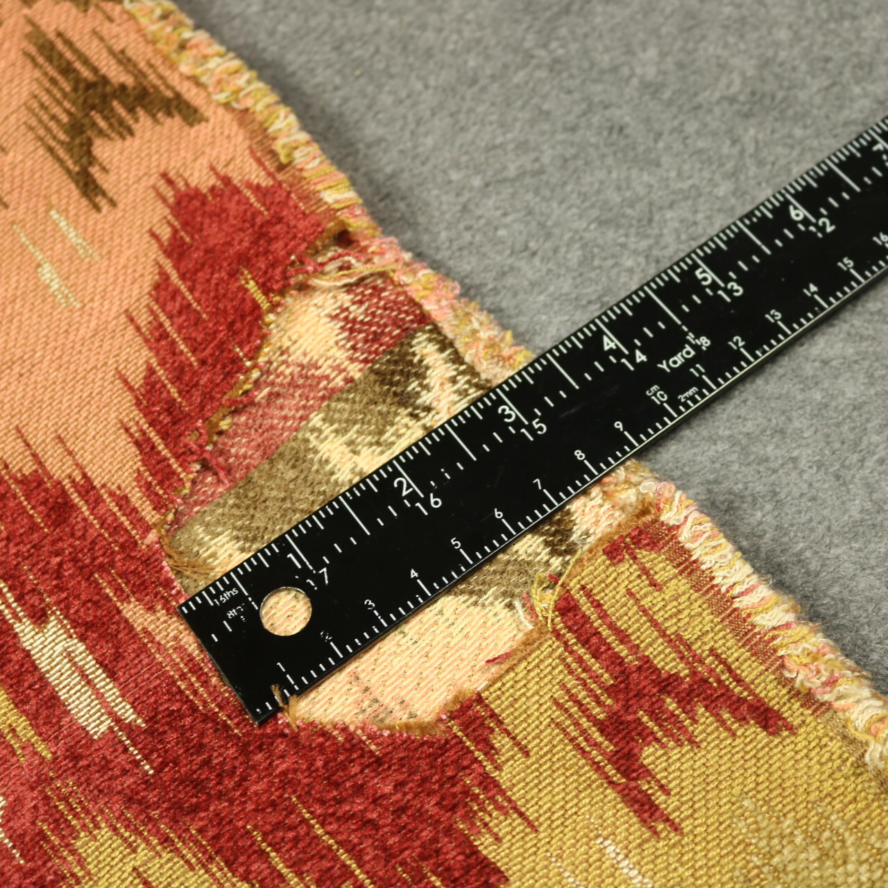 Geometric Earth Tone Chevron Striped Upholster Fabric Red Green Gold 56″x56″