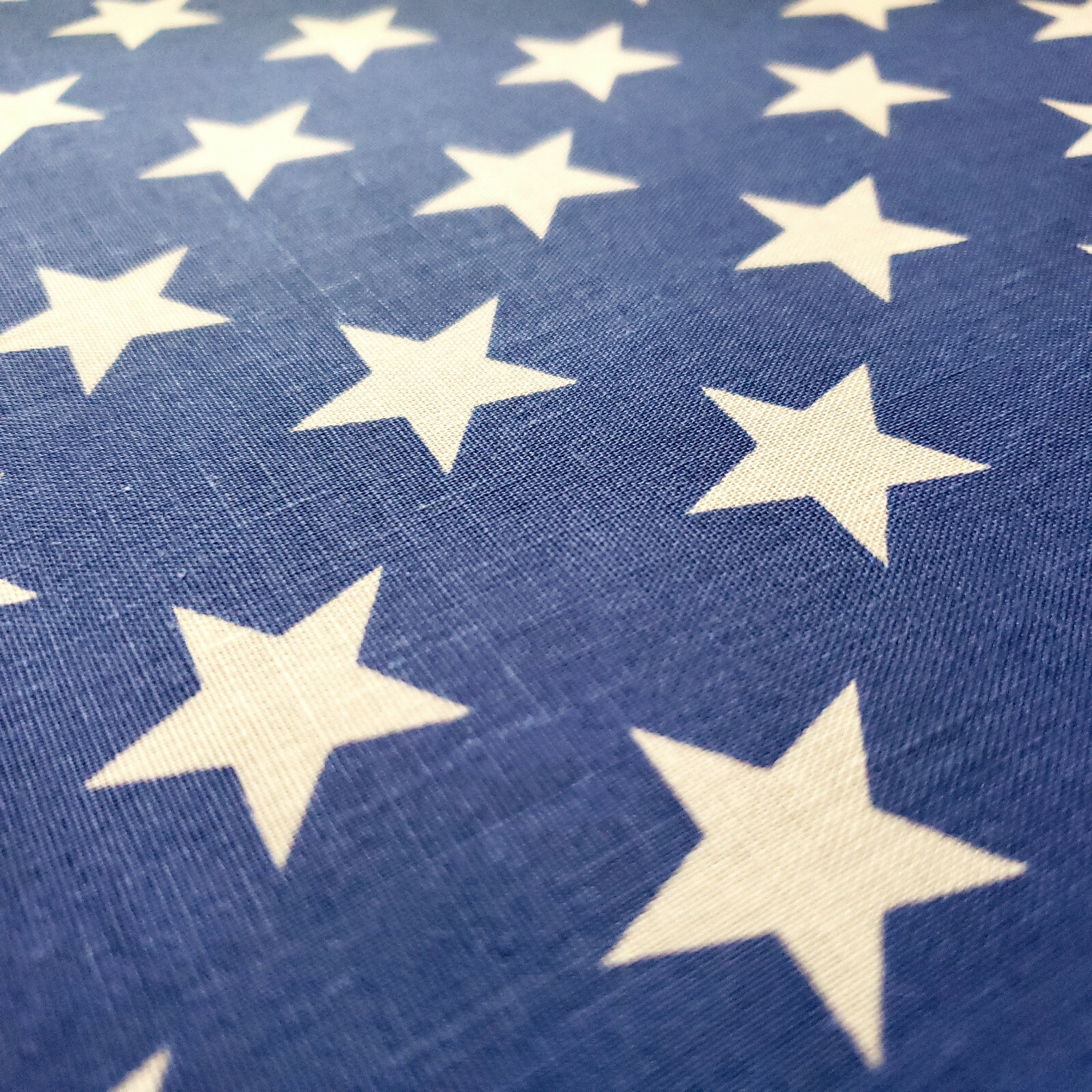 ROYAL BLUE STAR SPANGLED POLY COTTON FABRIC ONE INCH WHITE STAR 58″ BY THE YARD