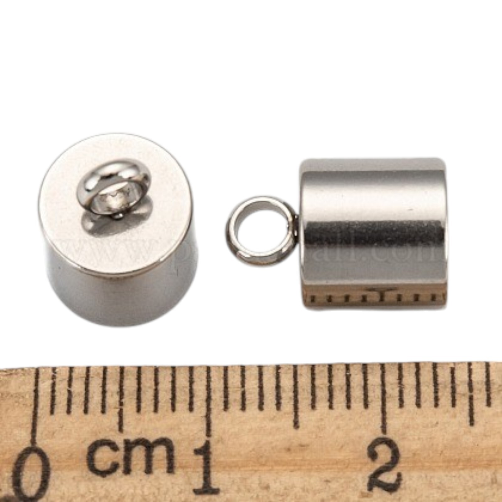 Stainless Steel 8mm hole 12X9mm cord ends/end cap steel color tarnish resistant