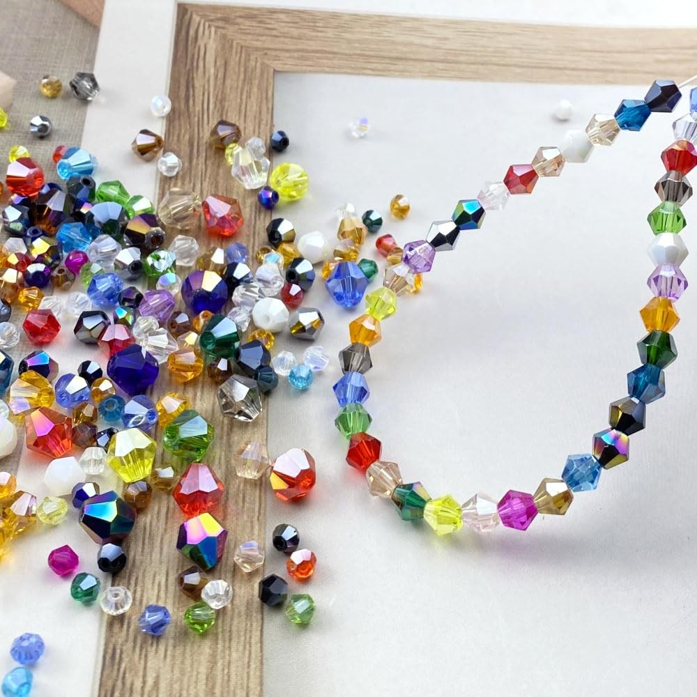 400pcs 4mm Bicone Crystal Glass Beads Loose 4mm, Purple AB