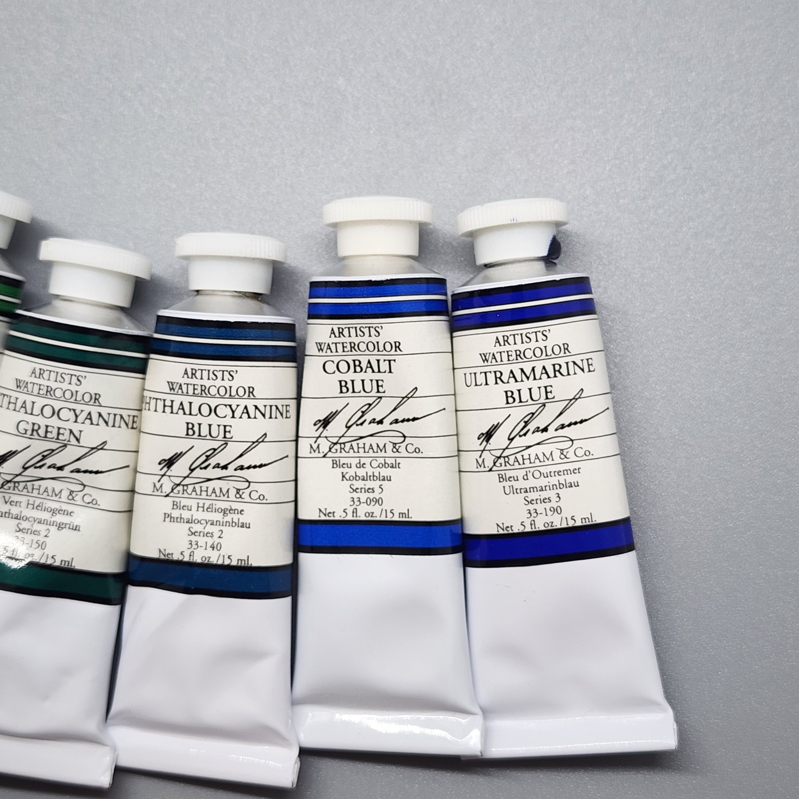 x6 M. Graham Artists Watercolor 15ml Tubes* – Phthalocyanine Blue Green Viridian