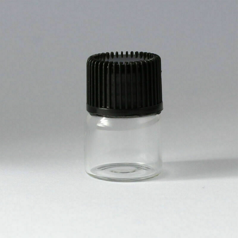 Whole Sale Small Bottle 1ml-5ml Clear Glass Bottles Vials with Plastic Lid Hot