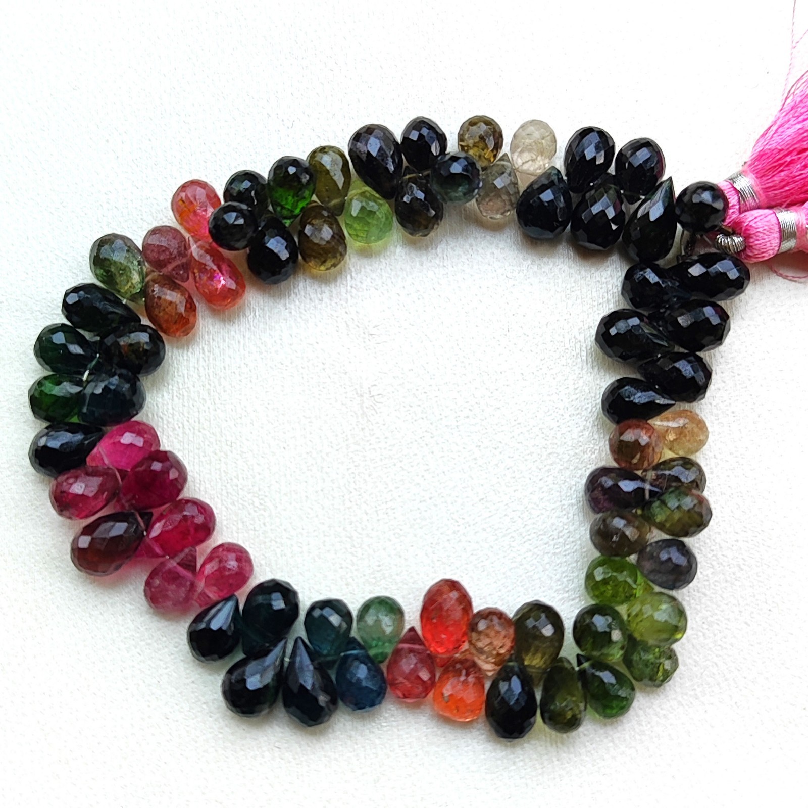 Natural Tourmaline Gemstone 9×6 to 10×7 mm Size Faceted Teardrop Beads 9″ Strand