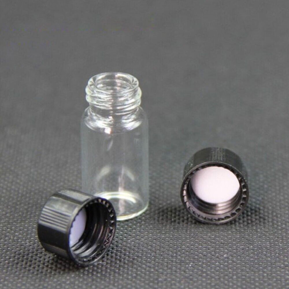 50pcs 3ml Mini Small Clear Glass Bottles Tiny Vials Empty Jars with Screw Caps