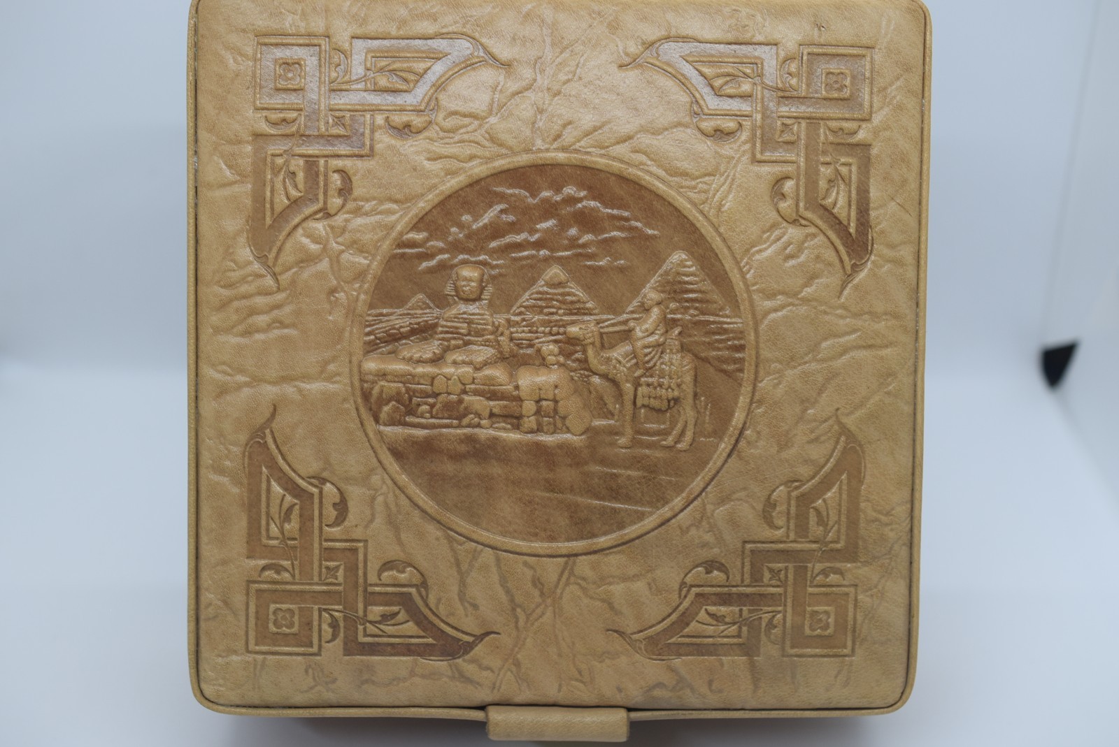 Pharaonic leather box with key