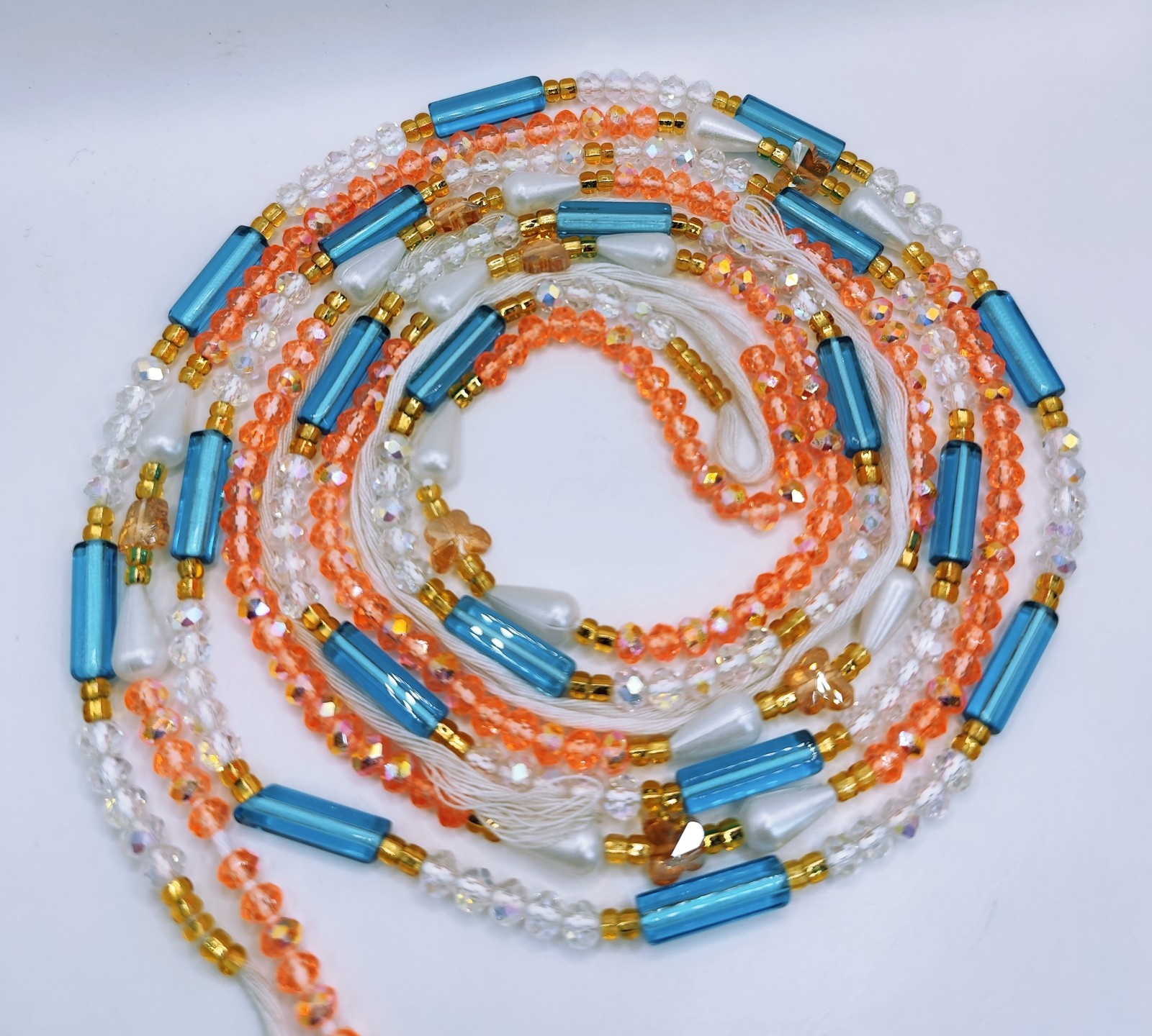 2 Bundles Strands Waistbead 45 Inches Women Adornment Body Jewelry For Daily Use