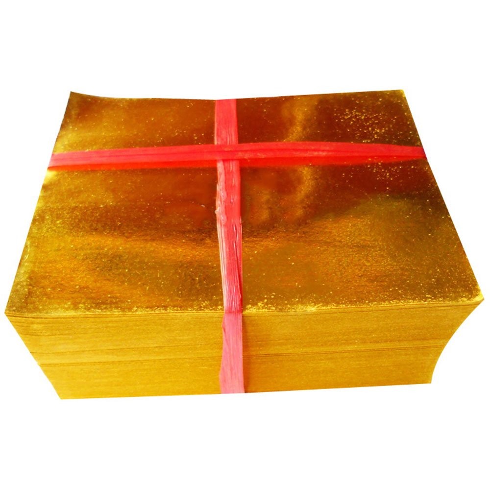 500 PCS Chinese Joss Paper Full Gold Foil Ancestor Money Burn Paper Ritual
