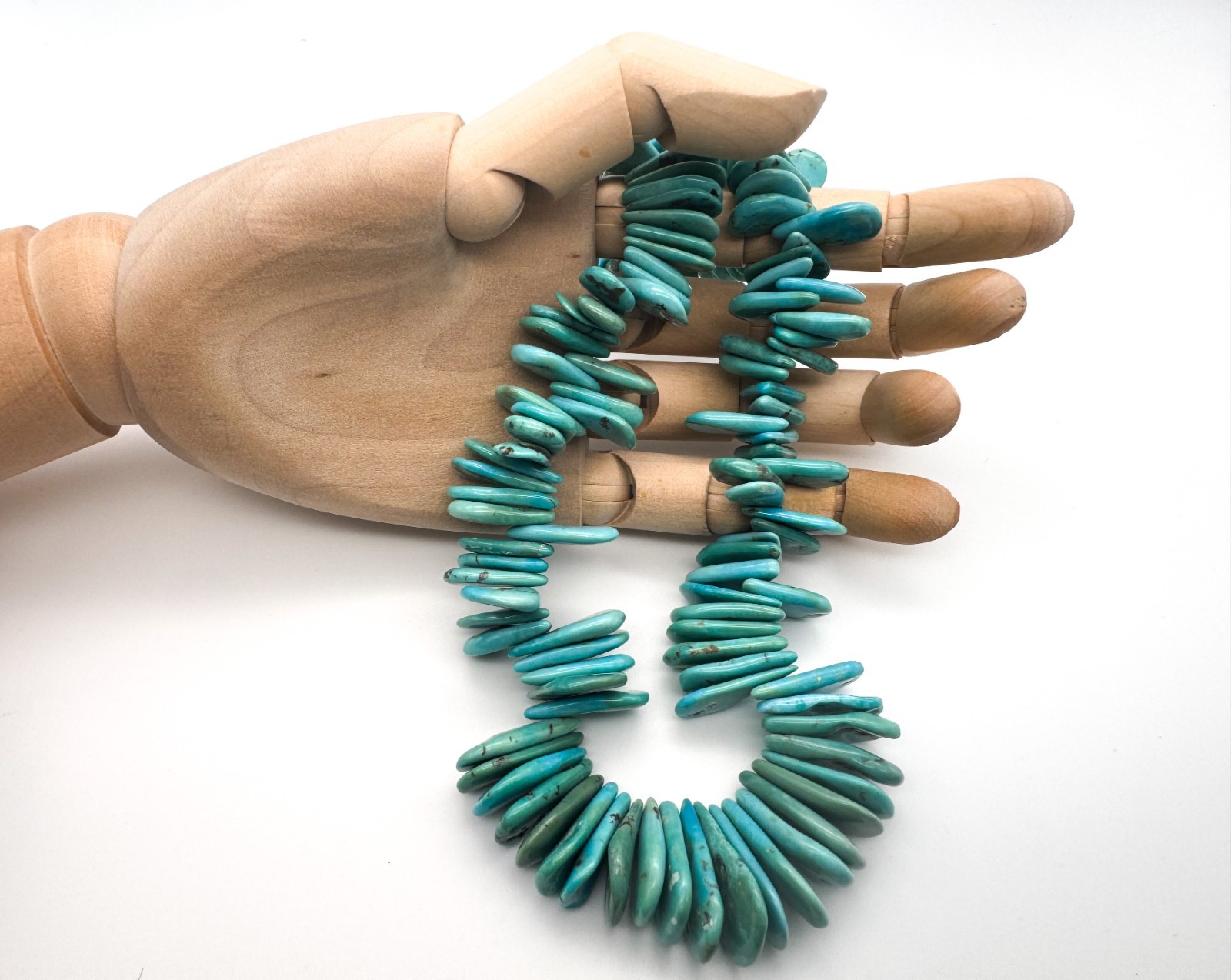 Hubei Turquoise Flat Teardrop Beads Natural Sky Blue Gemstone Beads PGS370-5