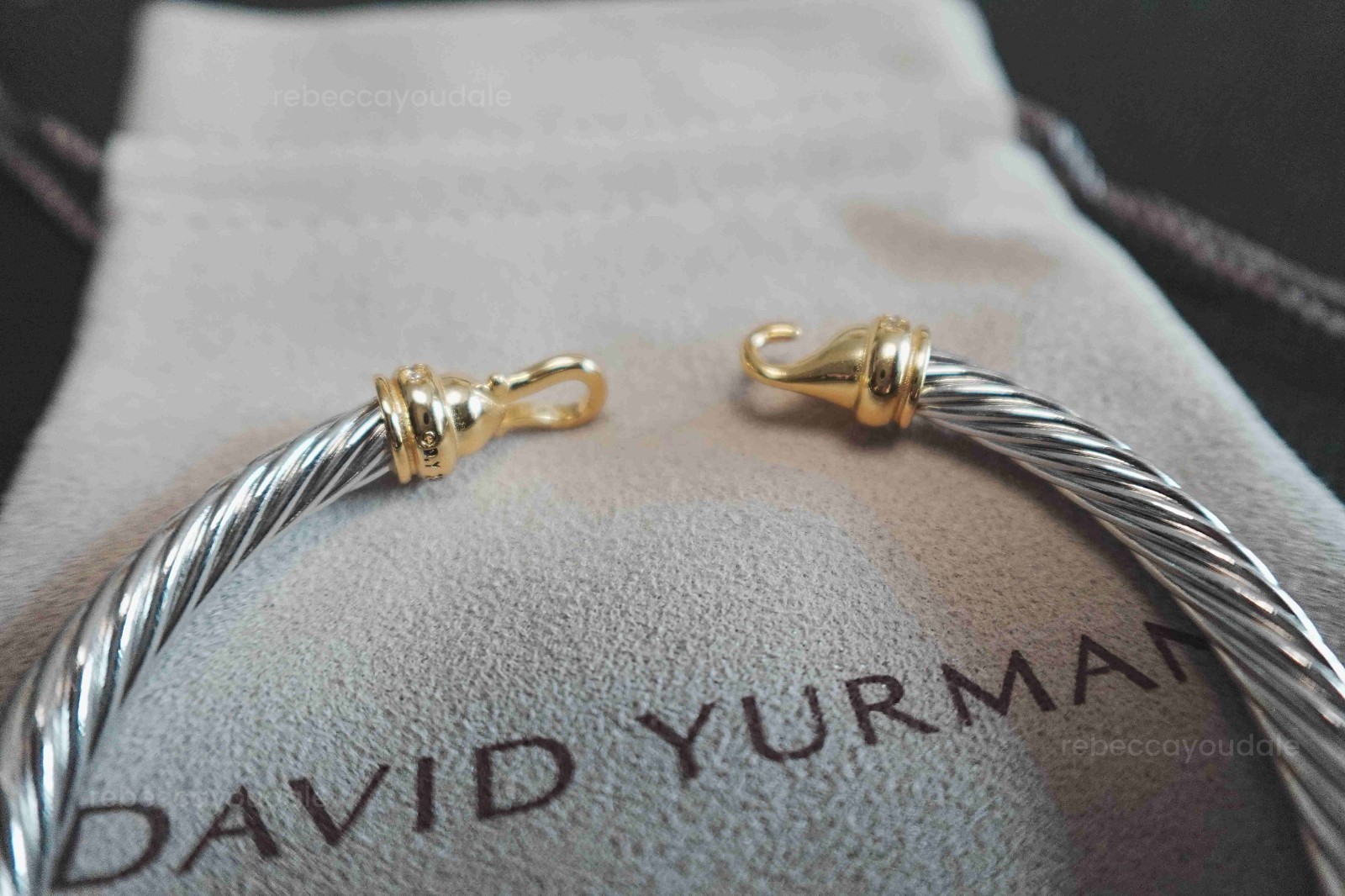 NEW.925 Silver and Gold DAVlDYurrmanTwisted cable bracelet