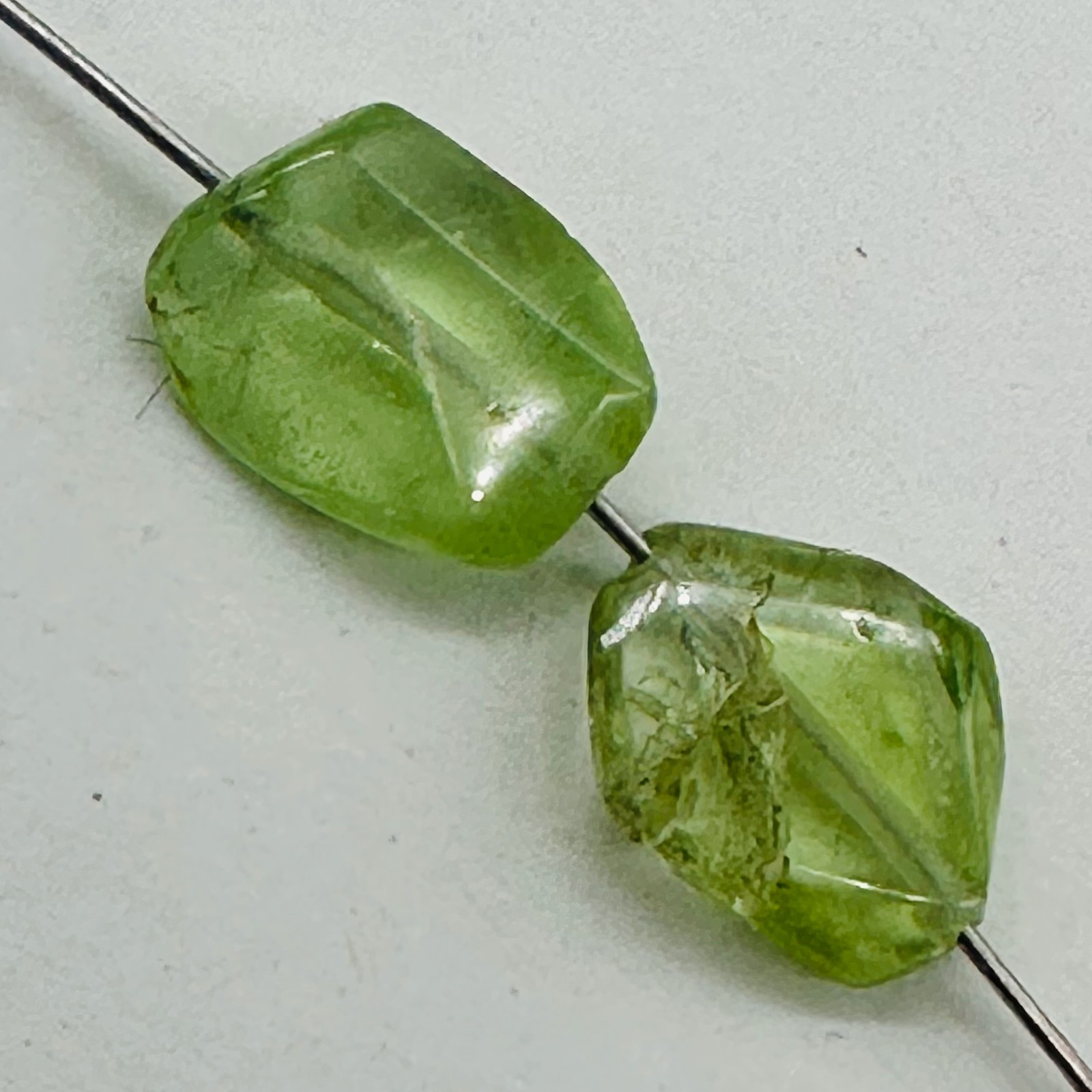 AAA Mint Green Peridot Nugget Pendant Beads | 8×5 to 10x10mm | 2 Beads |