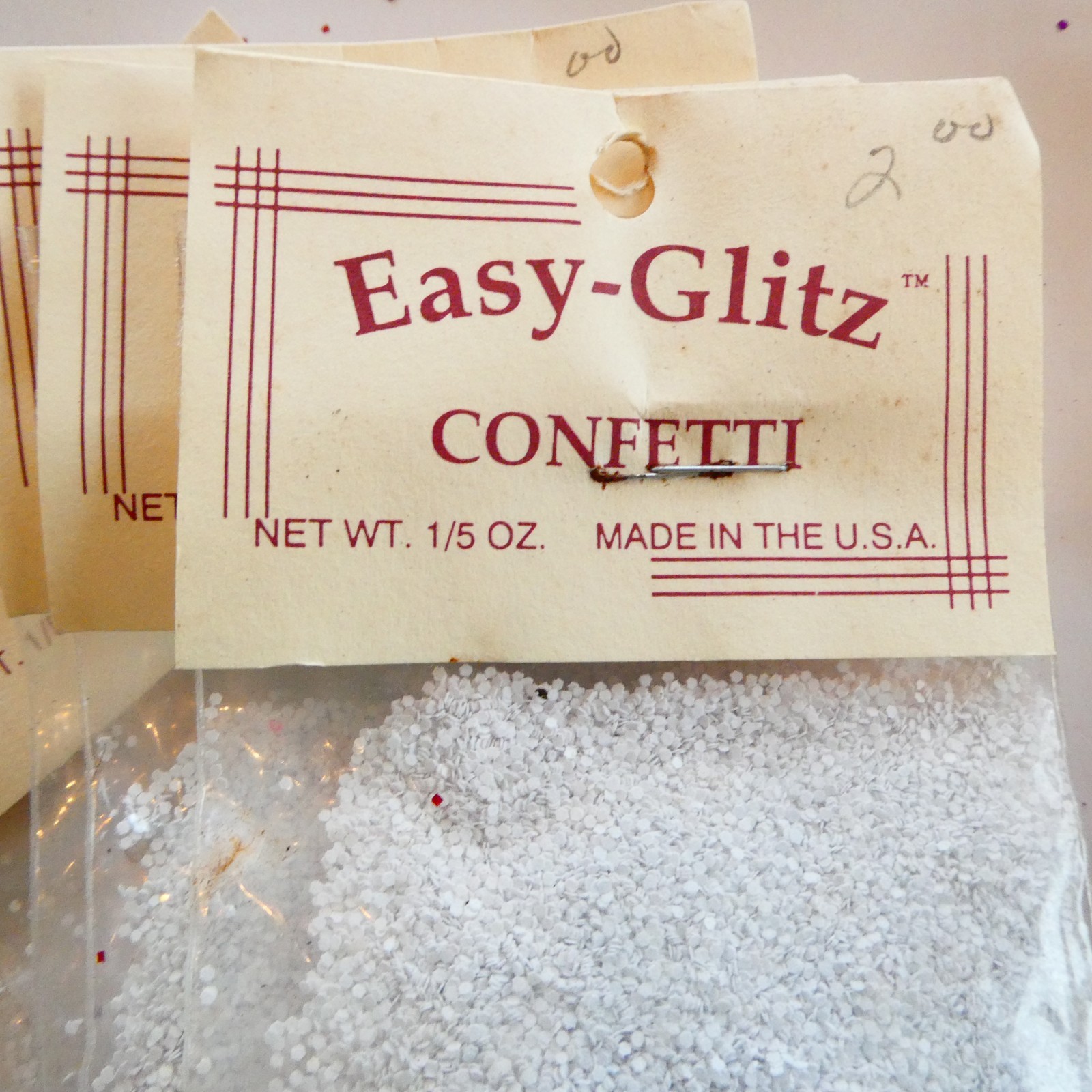 Vintage Glitter Easy-Glitz Confetti Hug Lot of 99 pkgs 0.3 oz each Made in USA