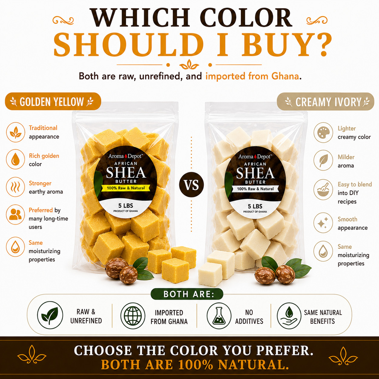 5 lbs. Raw African Shea Butter Ivory From GHANA Natural Organic Unrefined Pure
