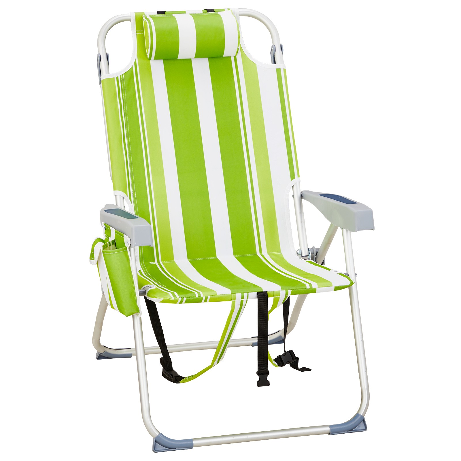 63*70*99cm 100kg Capacity Heightened Oxford Cloth Aluminum Tube Striped Green