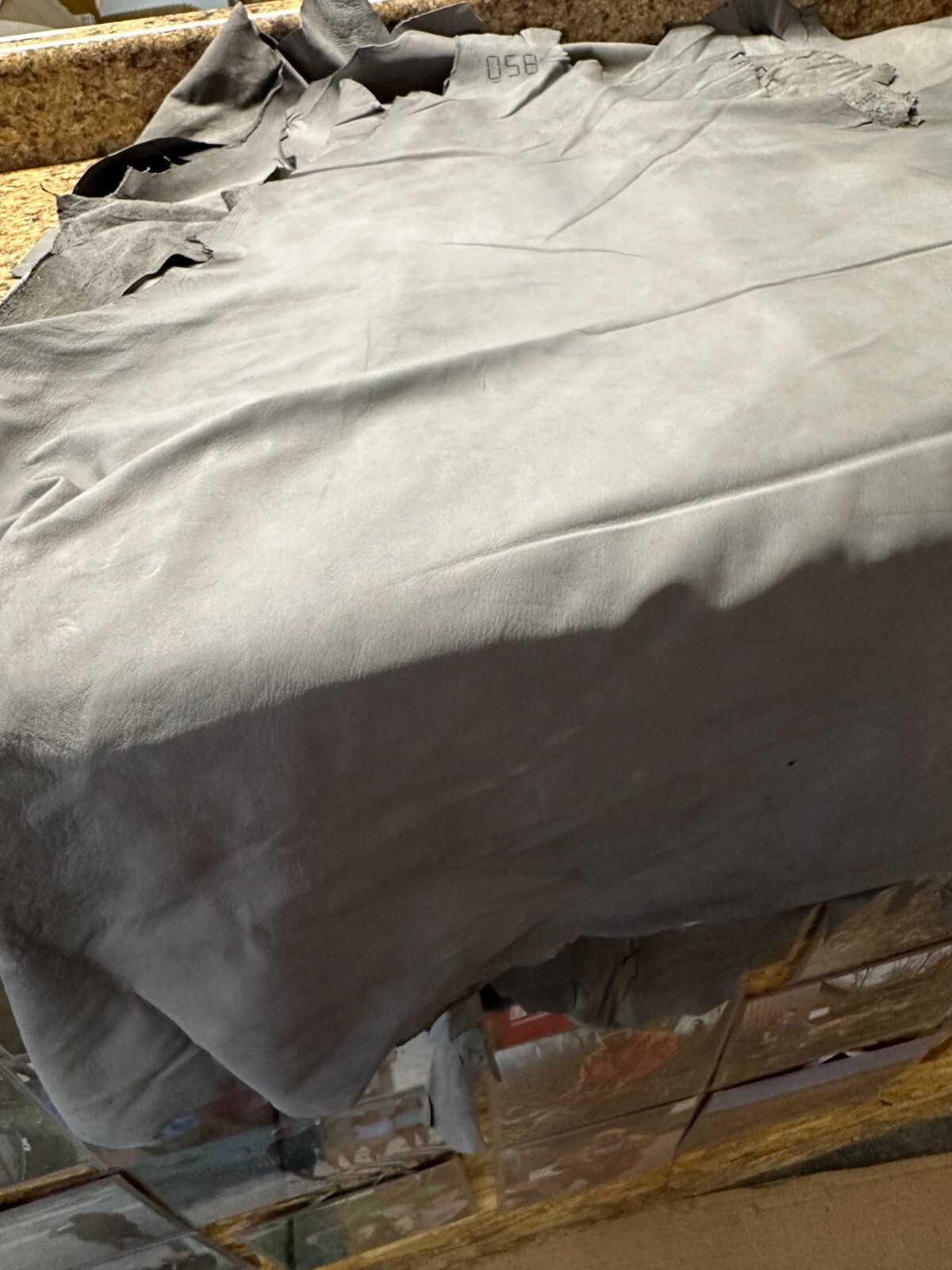 Top Grain Deer Leather Row # 125 Grey Color 1 1/2 to 2 Oz.