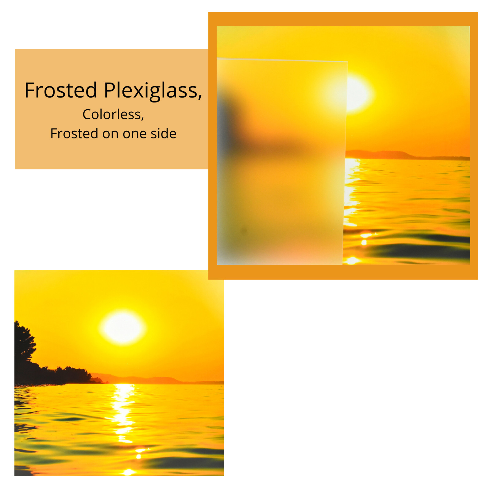 Frosted Colorless Acrylic Plexiglass Plastic Sheet, Choose Size and Thickness