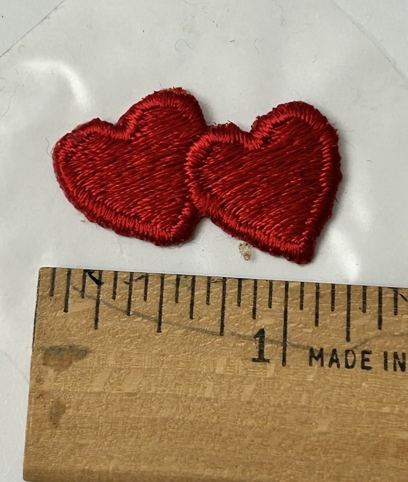 Vintage Mini Double Heart Embroidered Patch Love Valentine
