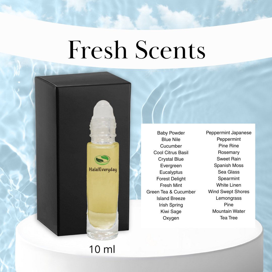Fresh Fragrance Oil Scents Roll-ons 1/3 oz. Gift Box Included