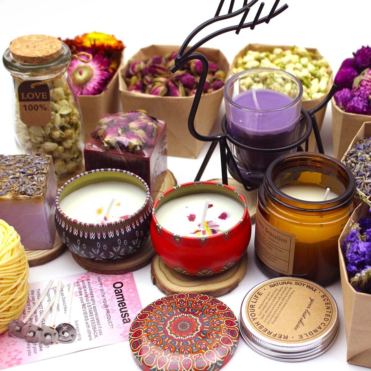 9 Bags Set Dried Flowers – Candle Making Soap DIY Stylea 9 Bags*0.3oz